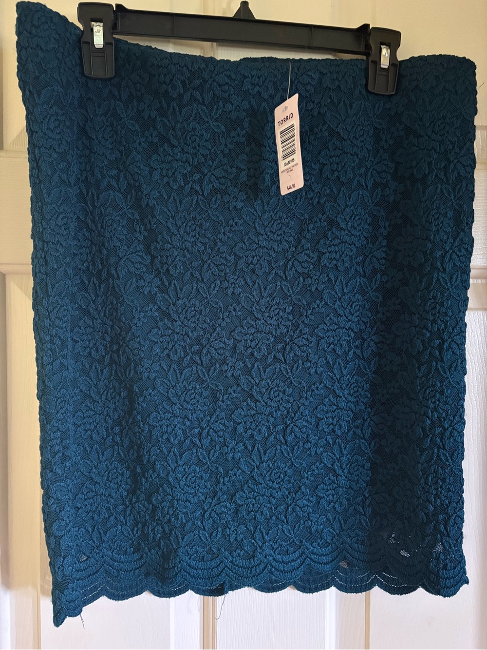 Torrid Teal Lace Scallop Hem Skirt